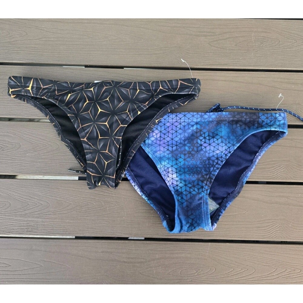TYR Women Mini Obsidian & Classic Odessy Bikini Bottom Bundle Sz S New No Tag